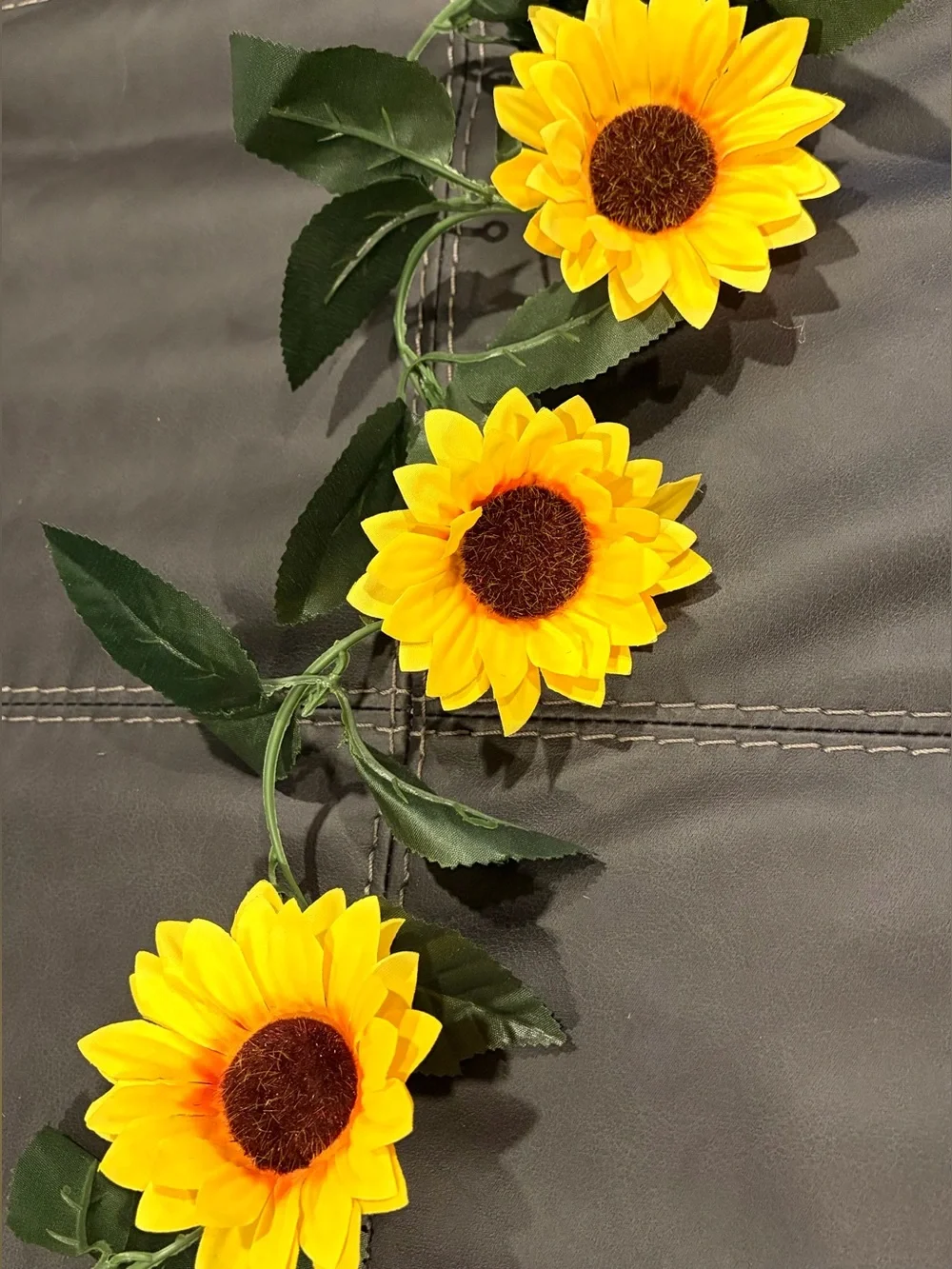 Silk Sunflower Garland Decor, 4 Vines Included, 7.4 ft Long Each